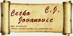 Ćetko Jovanović vizit kartica